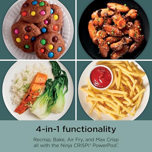 Ninja Crispi 4-in-1 Glass Air Fryer | 450°F | Non-Toxic | 4QT & 6-Cup Glass Containers w/Lids | Microwave, Freezer, Dishwasher Safe | Max Crisp, Air Fry, Bake, Recrisp | Mint | FN101MT - My Kitchen Products