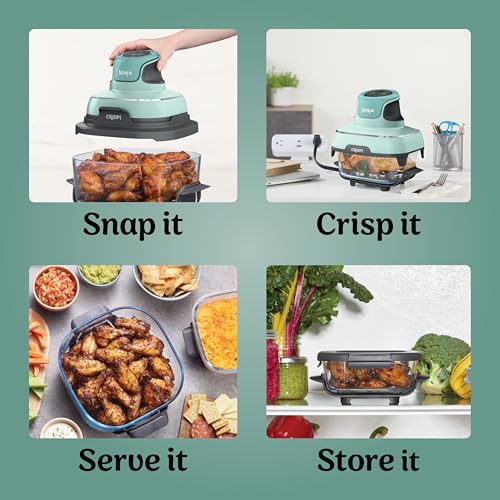 Ninja Crispi 4-in-1 Glass Air Fryer | 450°F | Non-Toxic | 4QT & 6-Cup Glass Containers w/Lids | Microwave, Freezer, Dishwasher Safe | Max Crisp, Air Fry, Bake, Recrisp | Mint | FN101MT - My Kitchen Products