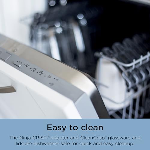 Ninja Crispi 4-in-1 Glass Air Fryer | 450°F | Non-Toxic | 4QT & 6-Cup Glass Containers w/Lids | Microwave, Freezer, Dishwasher Safe | Max Crisp, Air Fry, Bake, Recrisp | Periwinkle | FN101PL - My Kitchen Products
