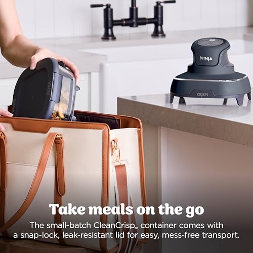 Ninja Crispi 4 in 1 Glass Air Fryer, 450°F, Non Toxic, 4QT and 6 Cup Containers with Lids, Dishwasher Safe, Cyberspace Gray, 1 Count, FN101GY - My Kitchen Products