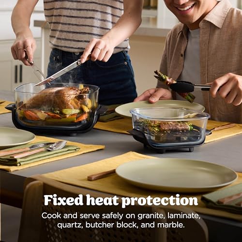 Ninja Crispi 4 in 1 Glass Air Fryer, 450°F, Non Toxic, 4QT and 6 Cup Containers with Lids, Dishwasher Safe, Stone, 1 Count, FN101ST - My Kitchen Products
