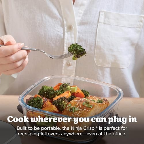 Ninja Crispi 4 in 1 Glass Air Fryer, 450°F, Non Toxic, 4QT and 6 Cup Containers with Lids, Dishwasher Safe, Stone, 1 Count, FN101ST - My Kitchen Products