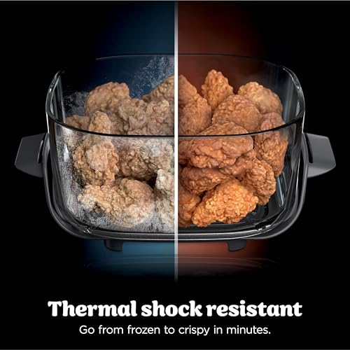 Ninja Crispi 4 in 1 Glass Air Fryer, 450°F, Non Toxic, 4QT and 6 Cup Containers with Lids, Dishwasher Safe, Stone, 1 Count, FN101ST - My Kitchen Products