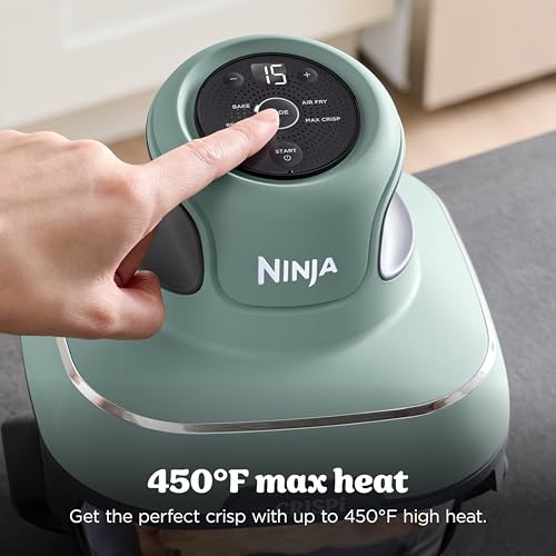 Ninja Crispi 4-in-1 Glass Air Fryer | With Non-Toxic 4QT & 6-Cup Glass Containers & Lids | Microwave, Freezer, Dishwasher Safe | 450°F Max Temp |1500 Watt | Green | FN101SG - My Kitchen Products