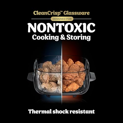 Ninja Crispi 5-in-1 Glass Air Fryer | With Nontoxic 2.5 QT, 4QT, 6-Cup Containers & Lids | Microwave, Freezer & Dishwasher Safe | 450°F Max Temp | Green | FN103BF - My Kitchen Products