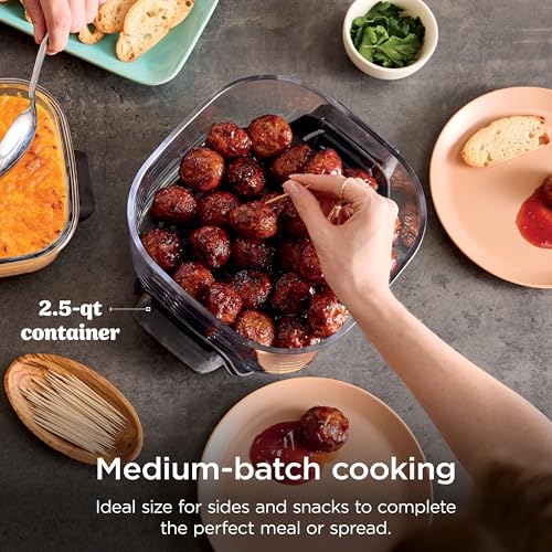 Ninja Crispi 5-in-1 Glass Air Fryer | With Nontoxic 2.5 QT, 4QT, 6-Cup Containers & Lids | Microwave, Freezer & Dishwasher Safe | 450°F Max Temp | Green | FN103BF - My Kitchen Products