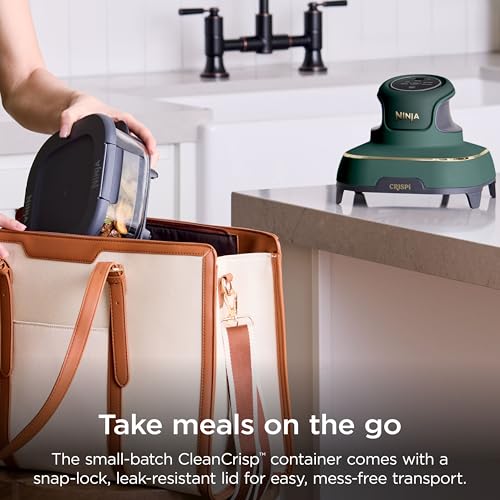 Ninja Crispi 5-in-1 Glass Air Fryer | With Nontoxic 2.5 QT, 4QT, 6-Cup Containers & Lids | Microwave, Freezer & Dishwasher Safe | 450°F Max Temp | Green | FN103BF - My Kitchen Products