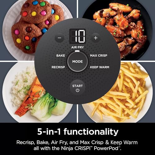 Ninja Crispi 5-in-1 Portable Glass Air Fryer Cooking System, 1500W, 6-Cup, 4-Quart & 2.5-Quart TempWare Containers With Lids, Microwave, Freezer & Dishwasher Safe, Blue, FN103CO (RENEWED) - My Kitchen Products