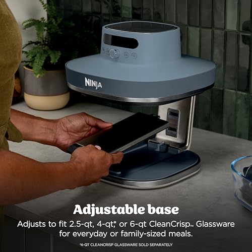 Ninja Crispi Pro 6-in-1 Glass Air Fryer | With Nontoxic, 6qt & 2.5qt Containers & Lids | Microwave, Freezer, Dishwasher Safe | 450°F Max Temp | 1800 Watt | Cyberspace | AS101CY - My Kitchen Products