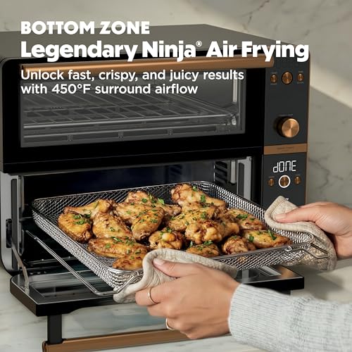 Ninja Double Oven Pro Smart XL Countertop Oven & Air Fryer | 30.2 Qt Capacity |12-in-1 Versatility with Smart Finish & DualZone Tech to Cook 2 Meals at Once | Fit up to 4.5lb Chicken | Onyx | DCT801BK - My Kitchen Products