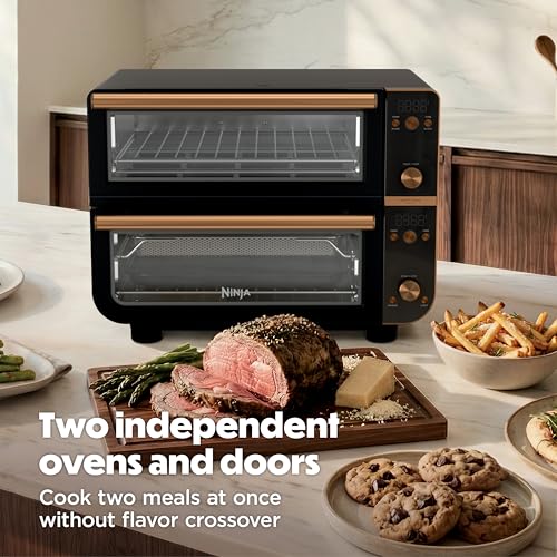 Ninja Double Oven Pro Smart XL Countertop Oven & Air Fryer | 30.2 Qt Capacity |12-in-1 Versatility with Smart Finish & DualZone Tech to Cook 2 Meals at Once | Fit up to 4.5lb Chicken | Onyx | DCT801BK - My Kitchen Products