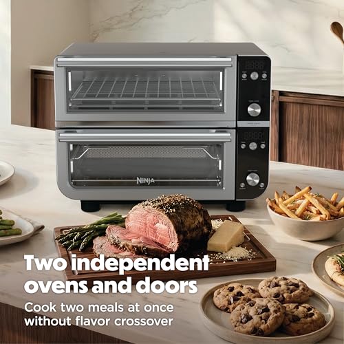 Ninja Double Oven Pro Smart XL Countertop Oven & Air Fryer | 30.2 Qt Capacity | 12-in-1 with Smart Finish & DualZone Tech to Cook 2 Meals at Once | Fits up to 4.5lb Chicken | Stainless Steel | DCT801 - My Kitchen Products