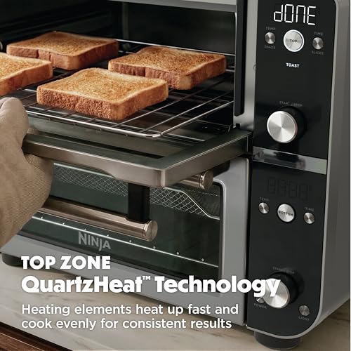Ninja Double Oven Pro Smart XL Countertop Oven & Air Fryer | 30.2 Qt Capacity | 12-in-1 with Smart Finish & DualZone Tech to Cook 2 Meals at Once | Fits up to 4.5lb Chicken | Stainless Steel | DCT801 - My Kitchen Products