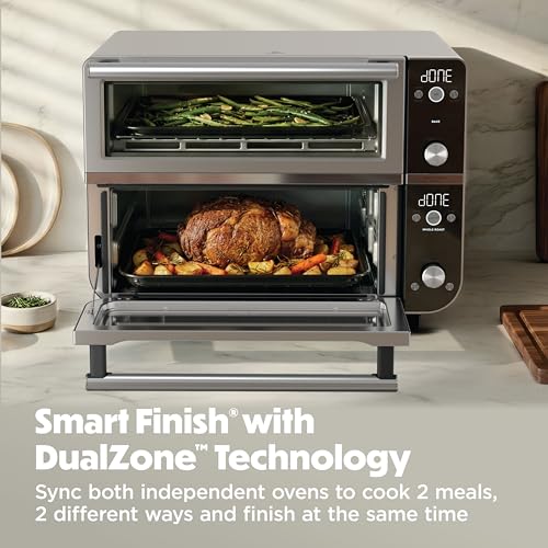 Ninja Double Oven Pro Smart XL Countertop Oven & Air Fryer | 30.2 Qt Capacity | 12-in-1 with Smart Finish & DualZone Tech to Cook 2 Meals at Once | Fits up to 4.5lb Chicken | Stainless Steel | DCT801 - My Kitchen Products