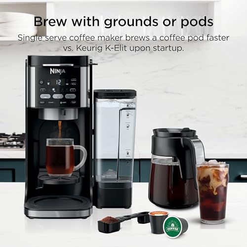Ninja Drip Coffee Maker | DualBrew™ Pro Hot & Iced Coffee Machine, Single Serve to Carafe | Brew with Pods & Grounds, Compatible with K Cups | 3 Brew Styles, 60oz Removable Reservoir | Black, CFP101 - My Kitchen Products
