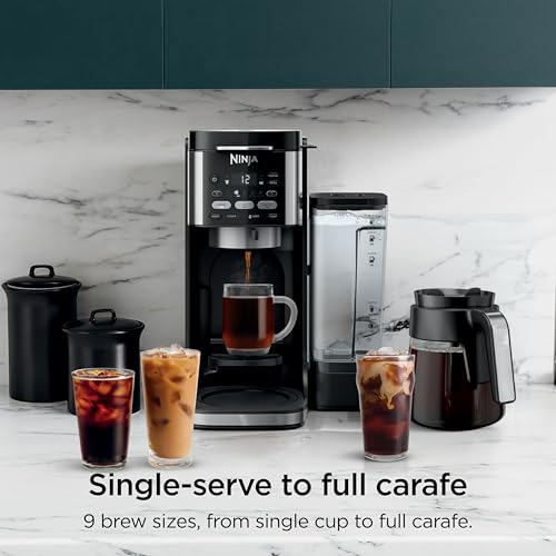 Ninja Drip Coffee Maker | DualBrew™ Pro Hot & Iced Coffee Machine, Single Serve to Carafe | Brew with Pods & Grounds, Compatible with K Cups | 3 Brew Styles, 60oz Removable Reservoir | Black, CFP101 - My Kitchen Products