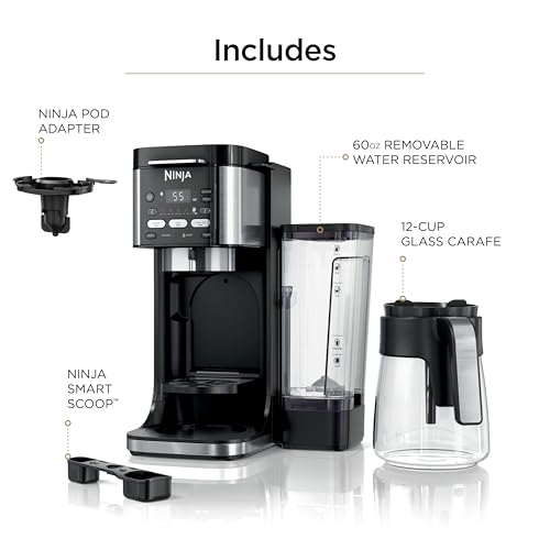 Ninja Drip Coffee Maker | DualBrew™ Pro Hot & Iced Coffee Machine, Single Serve to Carafe | Brew with Pods & Grounds, Compatible with K Cups | 3 Brew Styles, 60oz Removable Reservoir | Black, CFP101 - My Kitchen Products