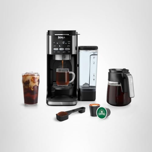 Ninja Drip Coffee Maker | DualBrew™ Pro Hot & Iced Coffee Machine, Single Serve to Carafe | Brew with Pods & Grounds, Compatible with K Cups | 3 Brew Styles, 60oz Removable Reservoir | Black, CFP101 - My Kitchen Products