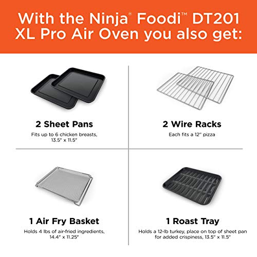 NINJA DT201 Foodi 10-in-1 XL Pro Air Fry Digital Countertop Convection Toaster Oven with Dehydrate and Reheat, 1800 Watts, Stainless Steel Finish (Renewed) - My Kitchen Products