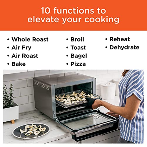 NINJA DT201 Foodi 10-in-1 XL Pro Air Fry Digital Countertop Convection Toaster Oven with Dehydrate and Reheat, 1800 Watts, Stainless Steel Finish (Renewed) - My Kitchen Products