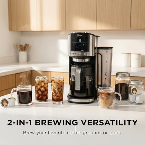 Ninja DualBrew Coffee Maker | Brew Coffee Grounds & Pods | Brew Classic, Rich, Over Ice, & Cold Brew | Brew Single-Serve Cup to Full 12-Cup Carafe | Stainless Steel | GP161 - My Kitchen Products