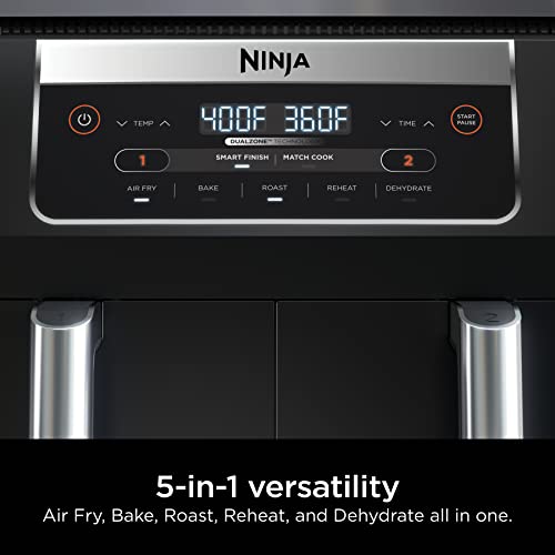 Ninja DZ090 6-Quart Dual-Zone 2-Basket Air Fryer - Roast, Bake, Dehydrate (Renewed) - My Kitchen Products