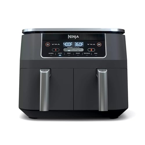 Ninja DZ201 Foodi 6-in-1 2-Basket Air Fryer with DualZone Technology, 8-Quart Capacity, and a Dark Grey Stainless Finish (Dark Grey Stainless) (Renewed) - My Kitchen Products