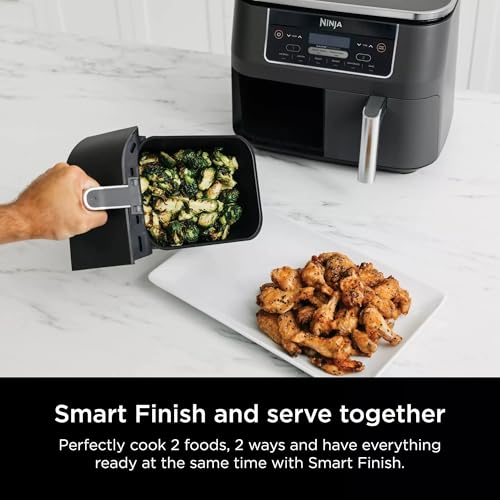 Ninja DZ201 Foodi 6-in-1 2-Basket Air Fryer with DualZone Technology, 8-Quart Capacity, and a Dark Grey Stainless Finish (Dark Grey Stainless) (Renewed) - My Kitchen Products