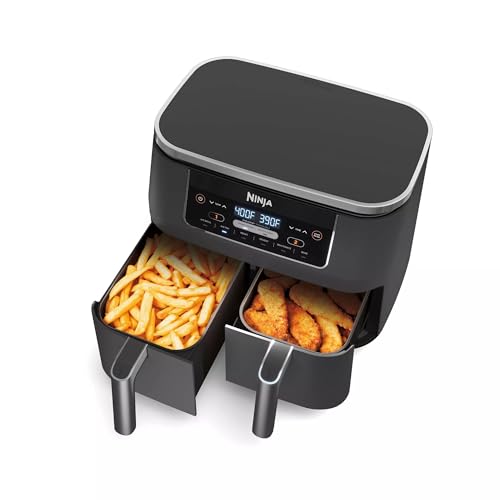 Ninja DZ201 Foodi 6-in-1 2-Basket Air Fryer with DualZone Technology, 8-Quart Capacity, and a Dark Grey Stainless Finish (Dark Grey Stainless) (Renewed) - My Kitchen Products