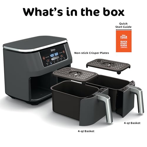 Ninja DZ201 Foodi 8 Quart 6-in-1 DualZone 2-Basket Air Fryer with 2 Independent Frying Baskets, Match Cook & Smart Finish to Roast, Broil, Dehydrate & More for Quick, Easy Meals, Grey - My Kitchen Products