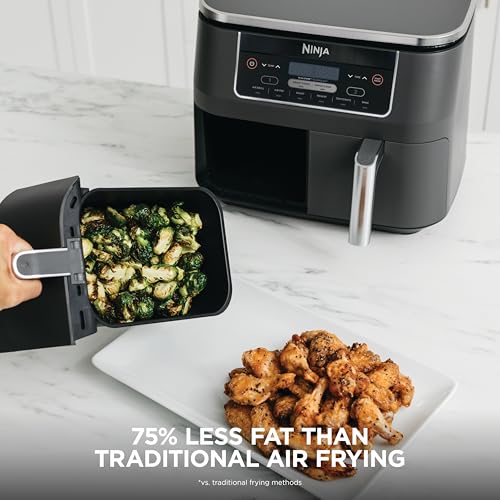 Ninja DZ201 Foodi 8 Quart 6-in-1 DualZone 2-Basket Air Fryer with 2 Independent Frying Baskets, Match Cook & Smart Finish to Roast, Broil, Dehydrate & More for Quick, Easy Meals, Grey - My Kitchen Products