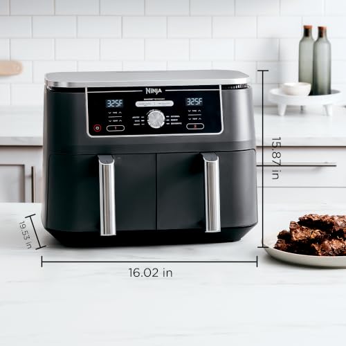 Ninja DZ401 Foodi 10 Quart 6-in-1 DualZone XL 2-Basket Air Fryer with 2 Independent Frying Baskets, Match Cook & Smart Finish to Roast, Broil, Dehydrate for Quick, Easy Family-Sized Meals, Grey - My Kitchen Products