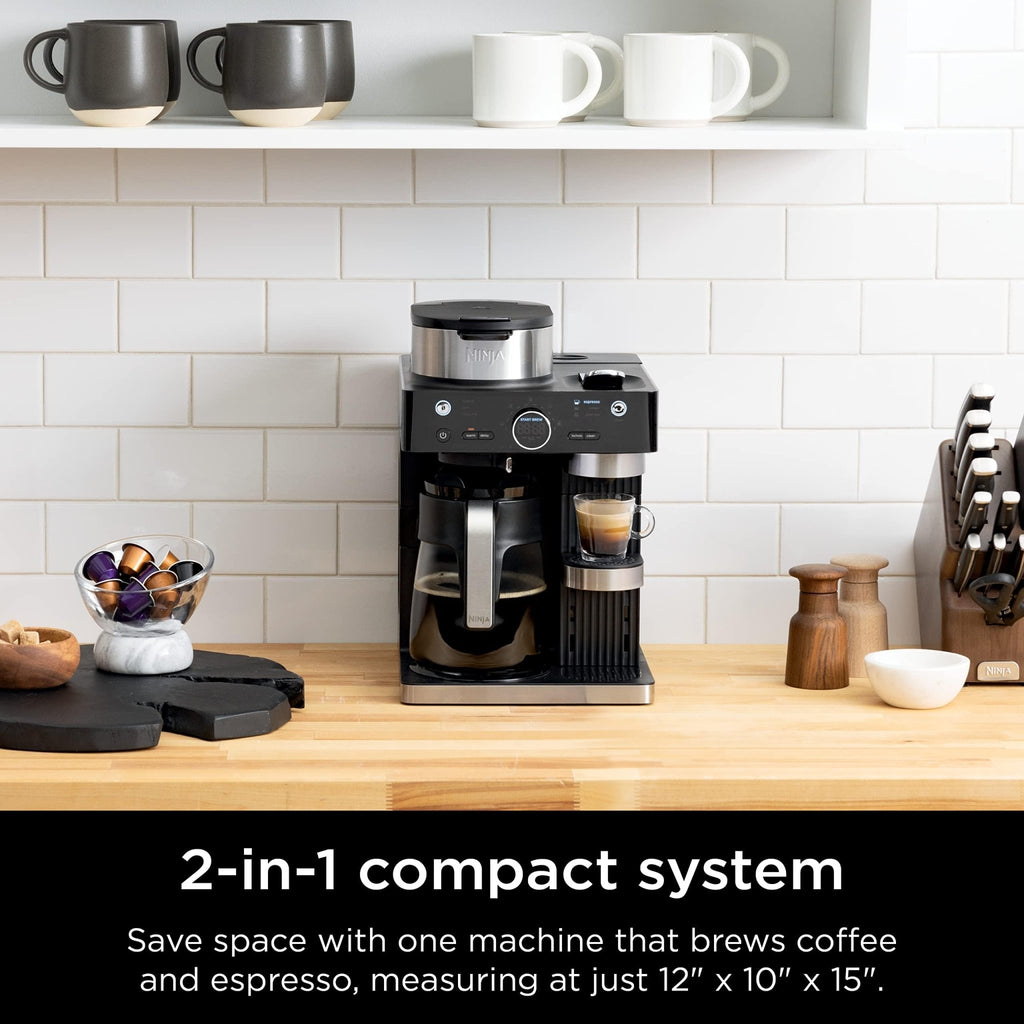 Ninja Espresso & Coffee Maker & Barista System, 3 Espresso Brew Styles, Single-Serve Coffee & Nespresso Capsule Compatible, Built-in Frother, Espresso, Cappuccino & Latte Maker, Black, CFN601 - My Kitchen Products