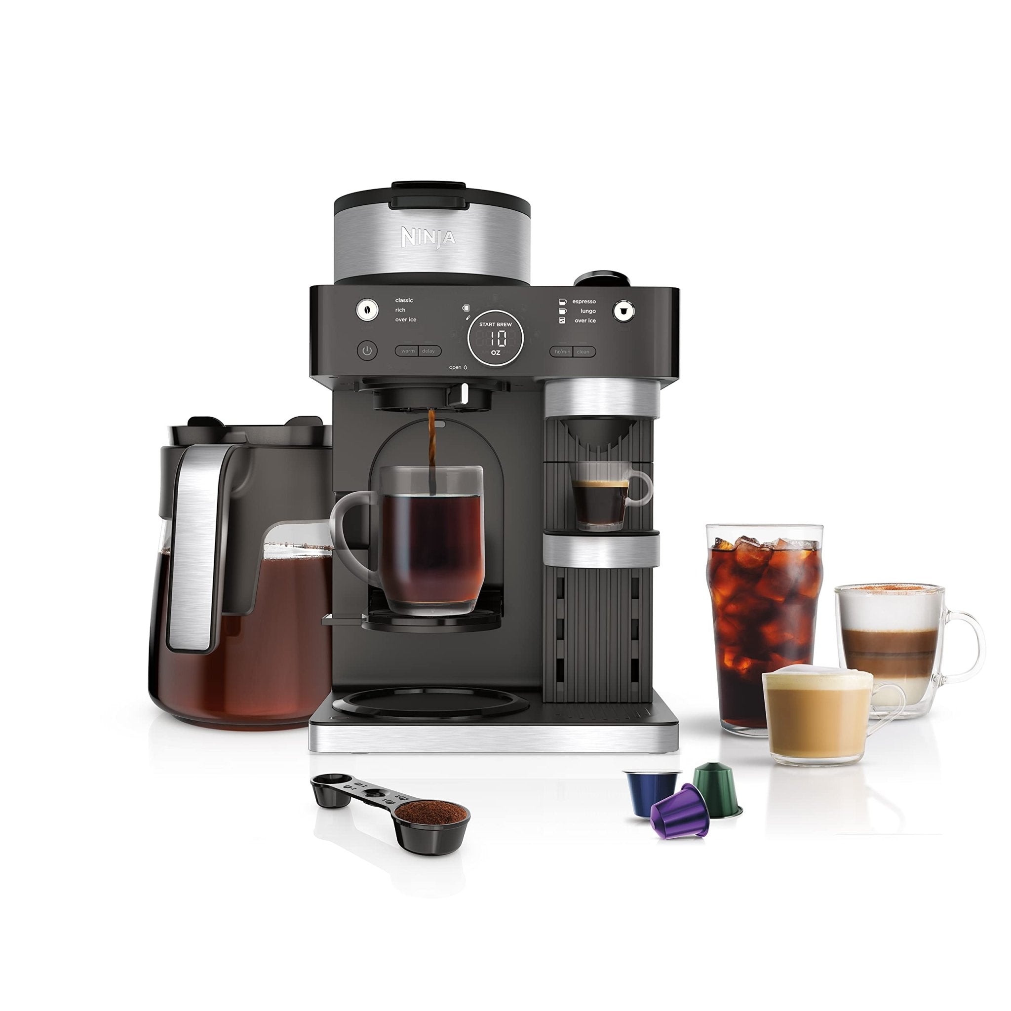 Ninja Espresso & Coffee Maker & Barista System, 3 Espresso Brew Styles, Single-Serve Coffee & Nespresso Capsule