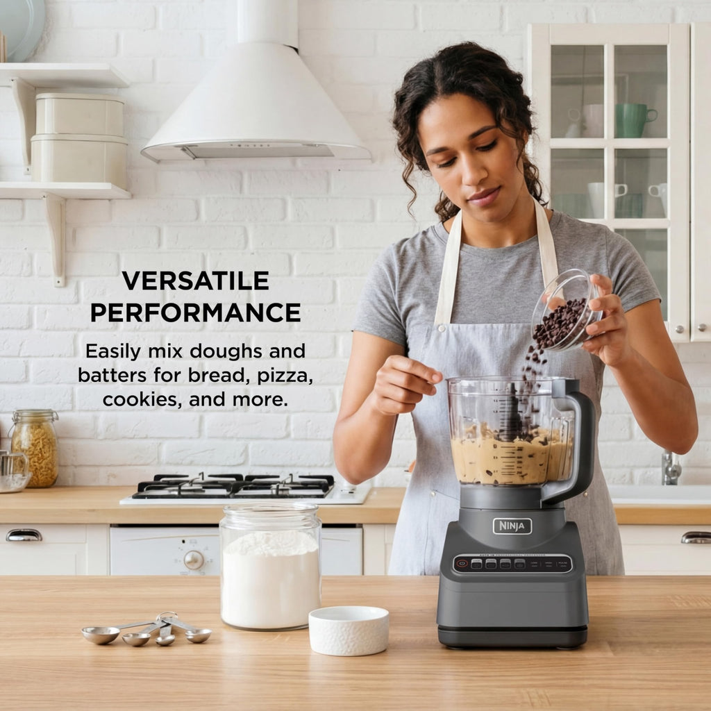 Ninja Food Processor, Professional Plus, 1000 Peak Watts, 4 Functions for Chopping, Slicing, Purees & Dough with 9-Cup Processor Bowl, 3 Blades, Food Chute & Pusher, Grey, BN601 - My Kitchen Products