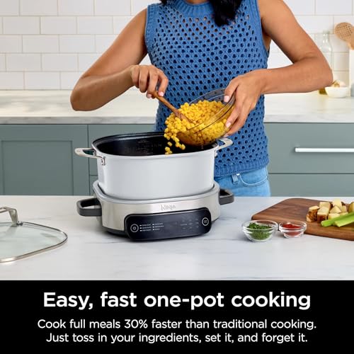 Ninja Foodi 6.5 qt Everyday PossibleCooker, 6-in-1 Functionality, Multi Cooker, Slow Cooker, Stainless Steel/White, MC1100 (Renewed) - My Kitchen Products