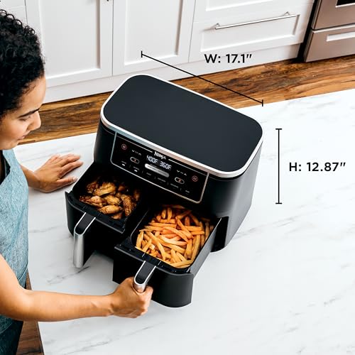 Ninja Foodi Air Fryer | 6-in-1 with 10-QT DualZone Baskets | Smart Finish to Cook 2 Foods at Once | Air Fry, Broil, Roast, Dehydrate, Keep Warm & Bake | 450° F |XL Capacity | Black | DZ302 - My Kitchen Products