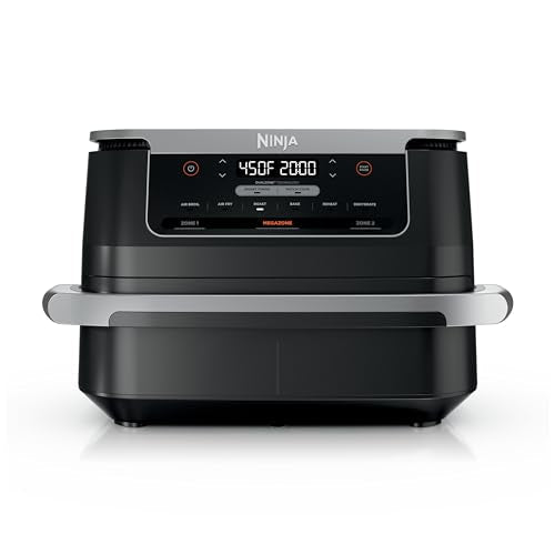 Ninja Foodi Air Fryer | 6-in-1 with 7-QT MegaZone & Basket Divider for Large Proteins & Full Meals | Cook 2 Foods at Once | 450° F | Air Fry, Roast, Broil, Dehydrate, Keep Warm & Bake | Black | DZ071 - My Kitchen Products