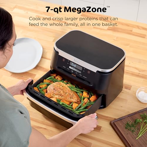 Ninja Foodi Air Fryer | 6-in-1 with 7-QT MegaZone & Basket Divider for Large Proteins & Full Meals | Cook 2 Foods at Once | 450° F | Air Fry, Roast, Broil, Dehydrate, Keep Warm & Bake | Black | DZ071 - My Kitchen Products