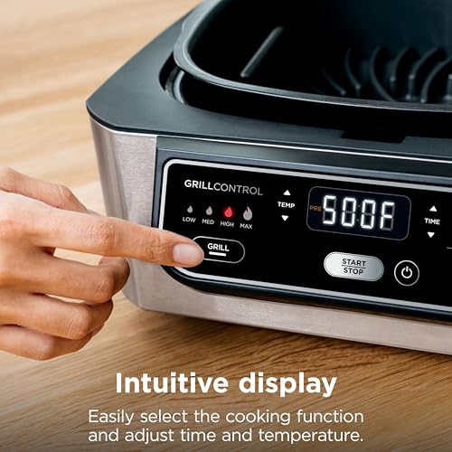 Ninja Foodi Indoor Grill & Air Fryer | 5-in-1 Grill, Air Fry, Roast, Bake, & Dehydrate | Cyclonic Grilling Technology | XL Capacity | Dishwasher Safe Parts | Black/Grey | AG301 - My Kitchen Products