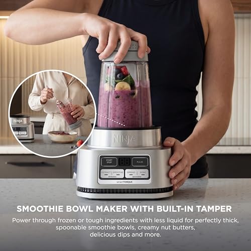 Ninja Foodi Personal Blender | Smoothie Bowl Maker with Storage Lid, Nutrient Extractor and Mixer | 1200-Peak-Watt smartTORQUE Motor | Hybrid Edge Blades, (2) 24-oz. Cups | Silver | SS101 - My Kitchen Products
