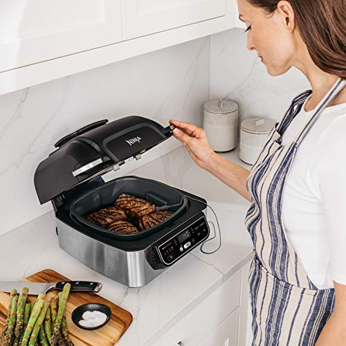 Ninja Foodi Pro 5-in-1 Indoor Integrated Smart Probe, 4-Quart Air Fryer, Roast, Bake, Dehydrate, an Cyclonic Grilling Technology, with 4 Steaks Capacity, in a Stainless Finish - My Kitchen Products