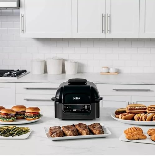 Ninja Foodi Pro 5-in-1 Indoor Integrated Smart Probe, 4-Quart Air Fryer, Roast, Bake, Dehydrate, an Cyclonic Grilling Technology, with 4 Steaks Capacity, in a Stainless Finish - My Kitchen Products