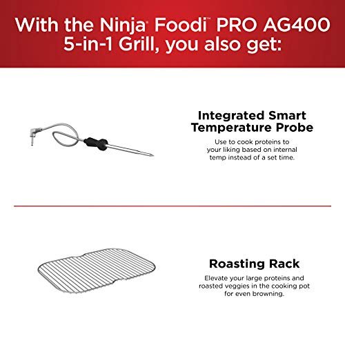 Ninja Foodi Pro 5-in-1 Indoor Integrated Smart Probe, 4-Quart Air Fryer, Roast, Bake, Dehydrate, an Cyclonic Grilling Technology, with 4 Steaks Capacity, in a Stainless Finish - My Kitchen Products