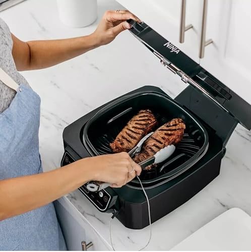 Ninja Foodi Pro 5-in-1 Indoor Integrated Smart Probe, 4-Quart Air Fryer, Roast, Bake, Dehydrate, an Cyclonic Grilling Technology, with 4 Steaks Capacity, in a Stainless Finish - My Kitchen Products