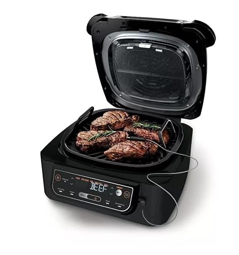Ninja Foodi Pro 5-in-1 Indoor Integrated Smart Probe, 4-Quart Air Fryer, Roast, Bake, Dehydrate, an Cyclonic Grilling Technology, with 4 Steaks Capacity, in a Stainless Finish - My Kitchen Products