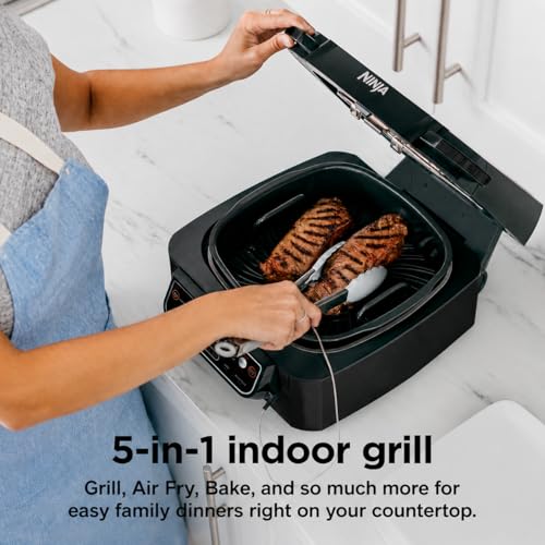Ninja® Foodi™ Smart 5-in-1 Indoor Grill | With 4-Quart Air Fryer, Roast, Bake, Dehydrate, and Smart Cook System | Black | LG451BK - My Kitchen Products