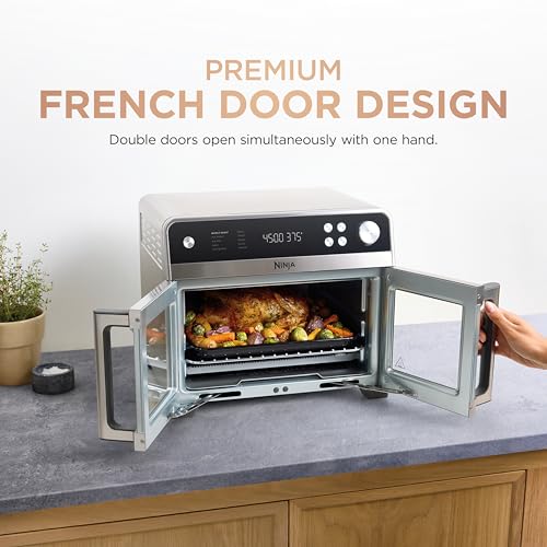 Ninja | French Door Premier Air fry Oven | 10-in-1 functions | 20.3-qt capacity | 5-qt Air Fry Basket, Sheet Pan, Wire Rack, Broil Rack | PFAS-free Cooking Surface, Dishwasher-Safe Accessories | FO101 - My Kitchen Products