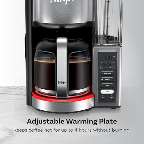 Ninja Fresh Brew™ Drip Coffee Maker, Programmable 14 Cup Glass Carafe, Classic and Rich, 70 Ounces Removable Water Reservoir, Small Batch, Delay, Adjustable Warming Plate, Stainless Steel, CE451 - My Kitchen Products