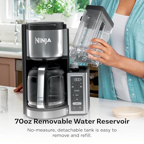 Ninja Fresh Brew™ Drip Coffee Maker, Programmable 14 Cup Glass Carafe, Classic and Rich, 70 Ounces Removable Water Reservoir, Small Batch, Delay, Adjustable Warming Plate, Stainless Steel, CE451 - My Kitchen Products